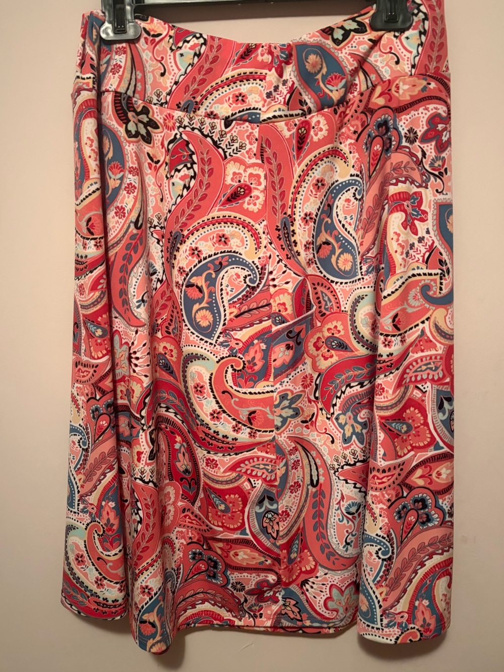 Paisley Print A-Line Women's Skirt - Coral Multi